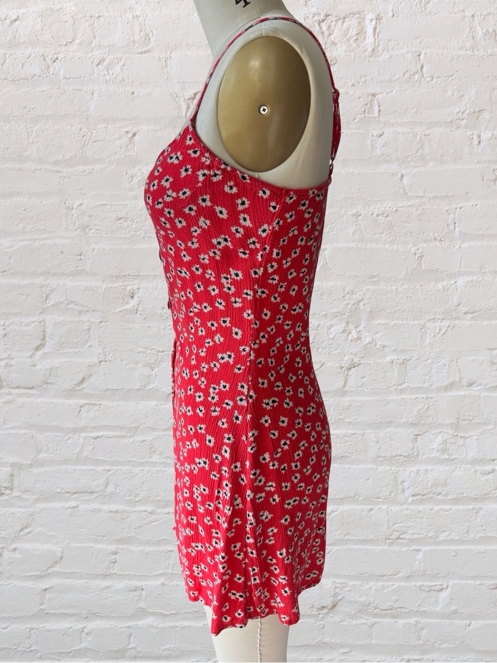 Billabong Red Floral Button-Front Mini Dress - Picture 2 of 5